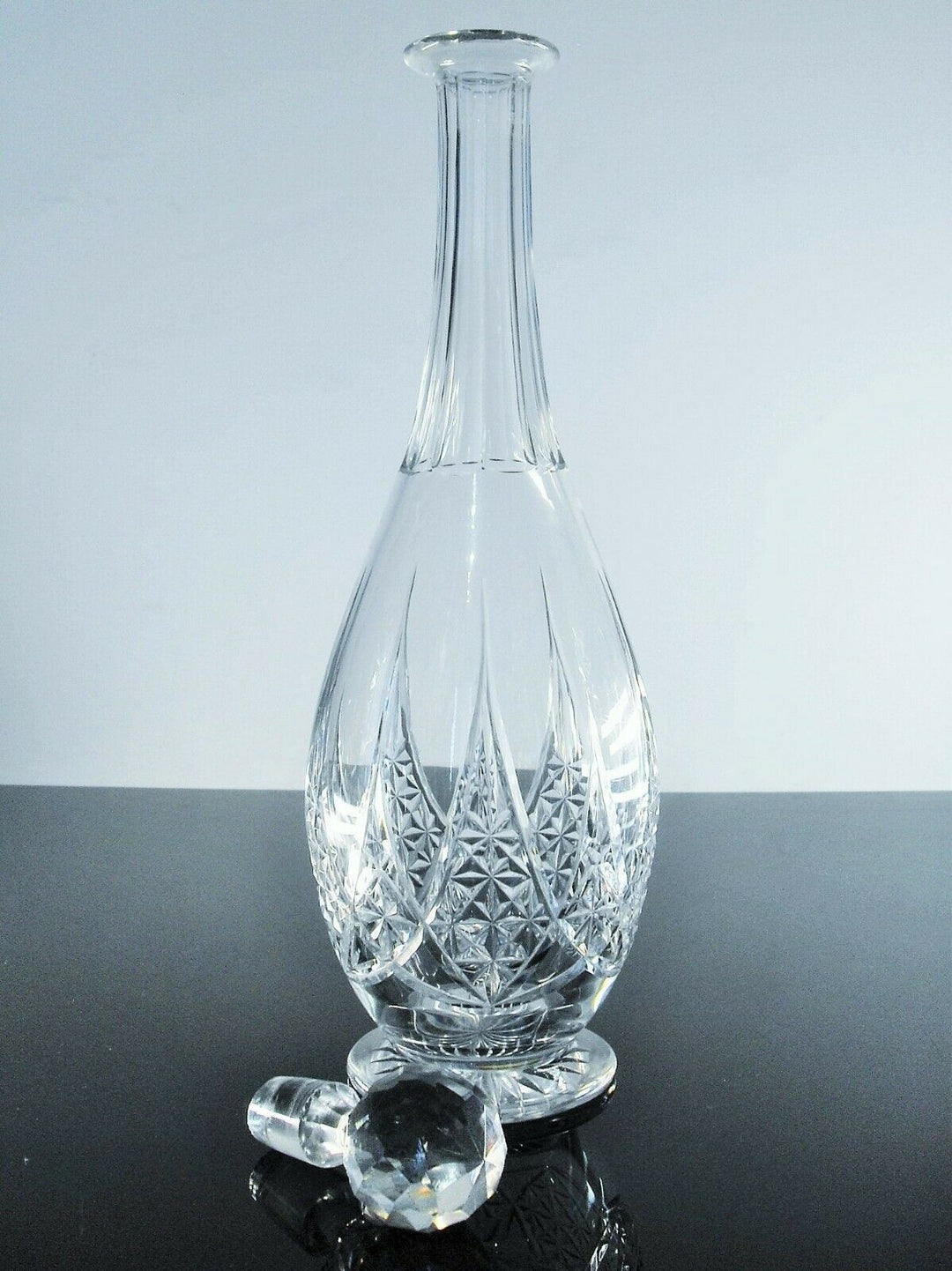 Antique Large Carafe Crystal Size Moulded Epiron Baccarat Front 1936