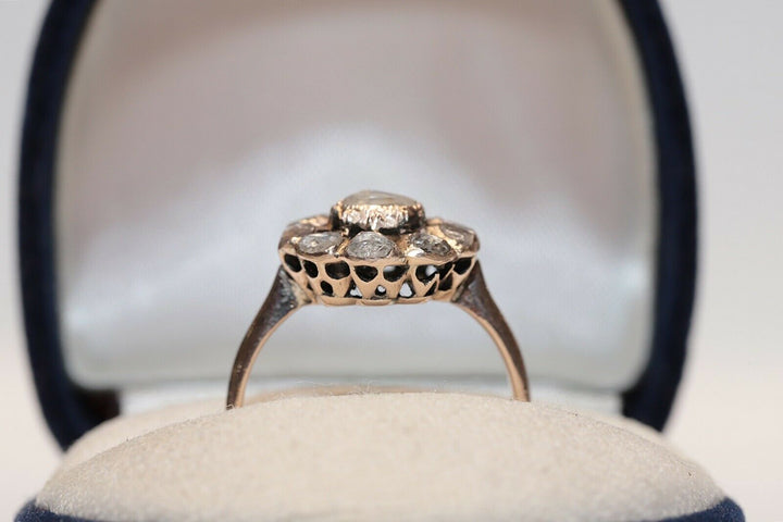アンティーク オリジナル 8K ナチュラルローズカットダイヤモンドのオスマンリング