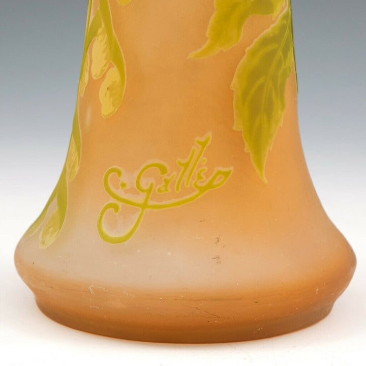 Signed Galle Cameo Glass Vase c1905