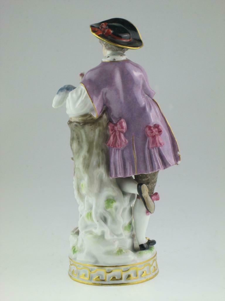 Large Antique 19th Century Meissen Porcelain Figure Shepherd Circa 1860