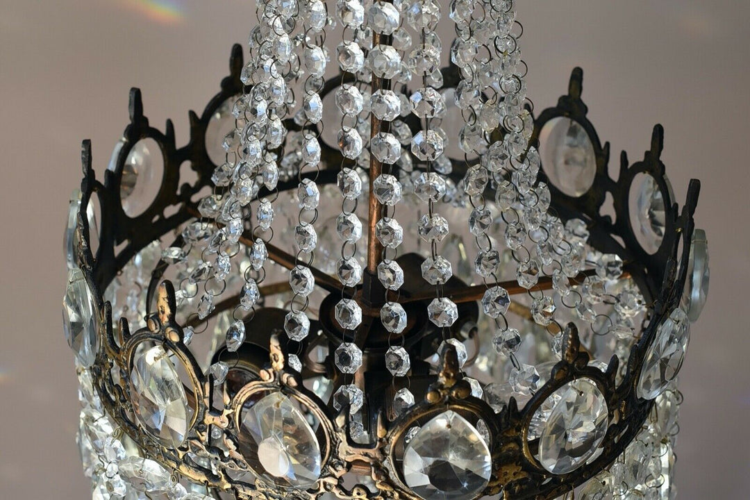 Oriental Vintage Crystal Chandelier, Home Antique Lighting, French Lighting lamp