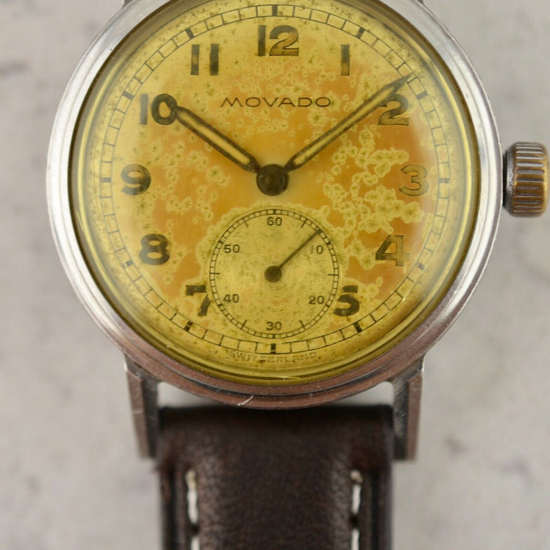 1950年　モバードヴィンテージ　カラトラバ　トロピカルダイアル(参考番号：11709)(cal.150MN)スチール製