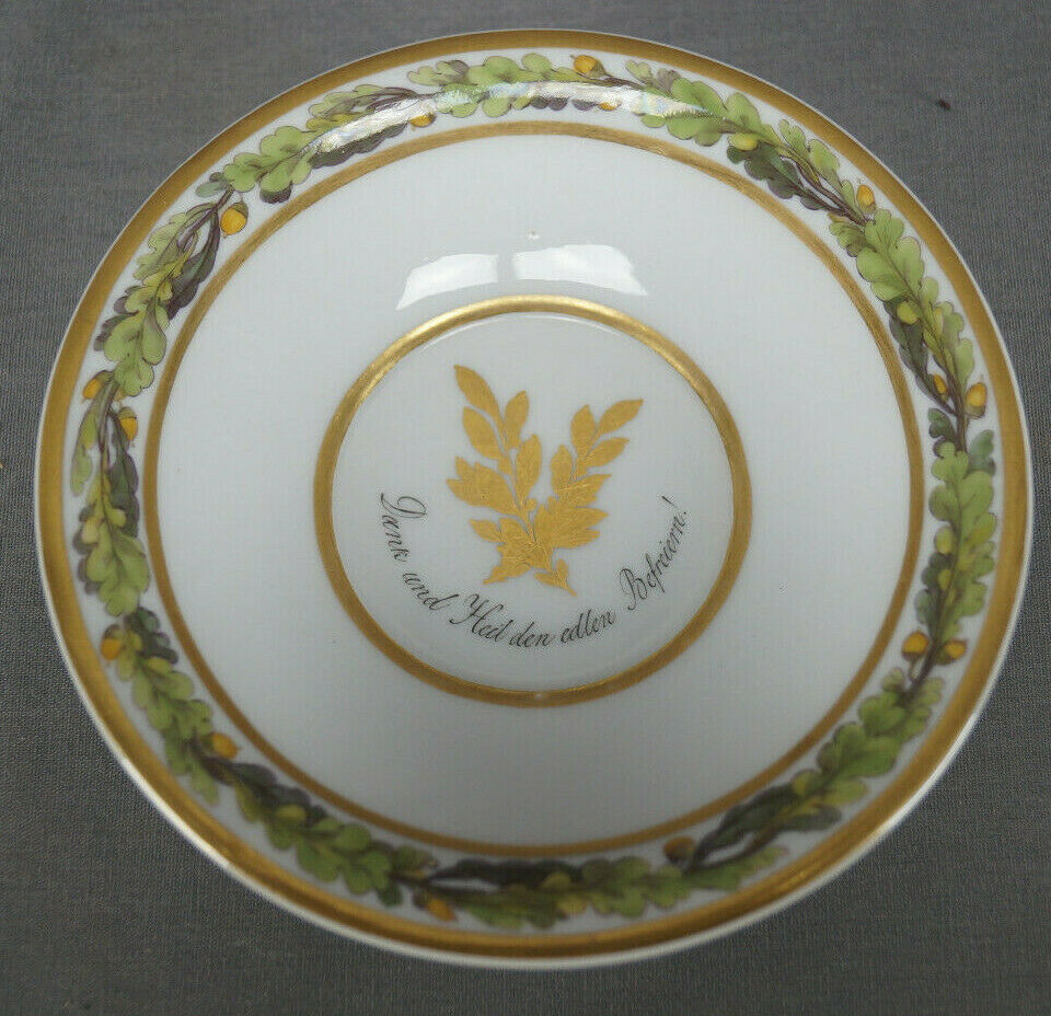 KPM Berlin Wars of Liberation Commemorative Empire Form Cup & Saucer C.1813-1814