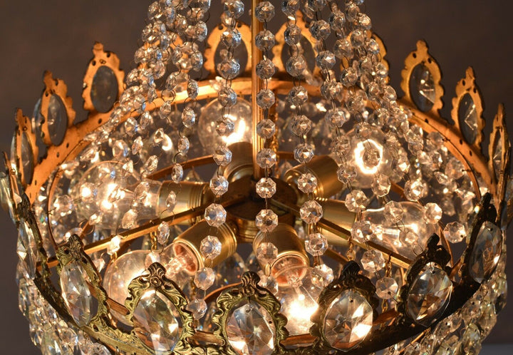 French Empire Chandelier, Antique Style Vintage Lighting, Light Lamp Pendant