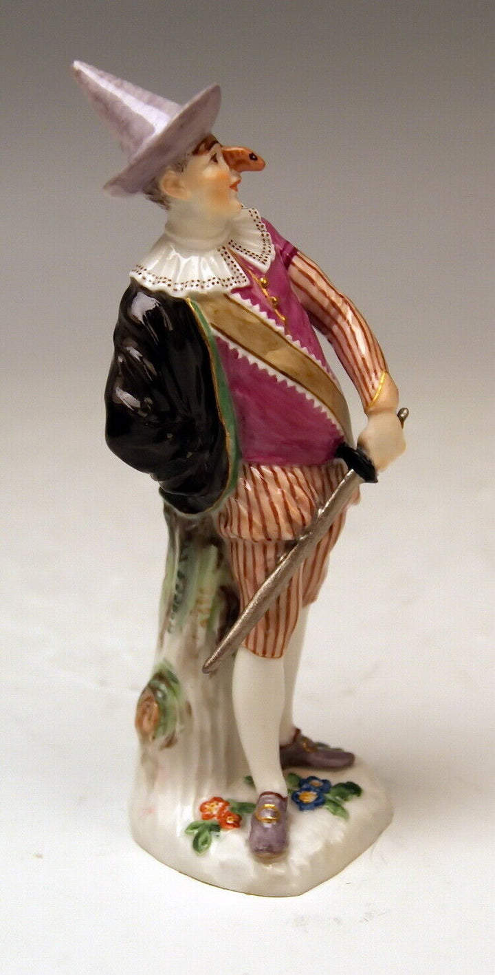 MEISSEN FIGUR マイセン COMMEDIA DELL'ARTE GIANGURGULO P. REINICKE MNR:1163 UM 1850