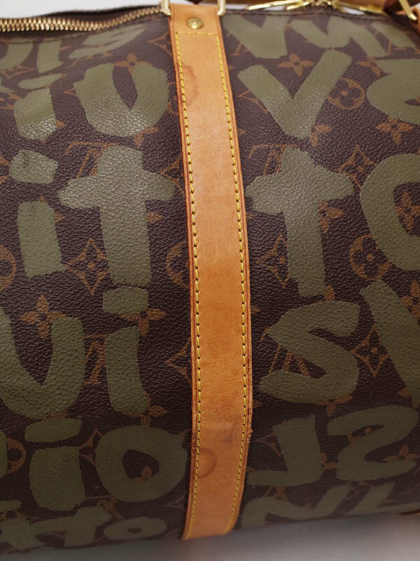 AUTH LOUIS VUITTON KEEPALL 50 TRAVEL HAND BAG MONOGRAM GRAFFITI M92196