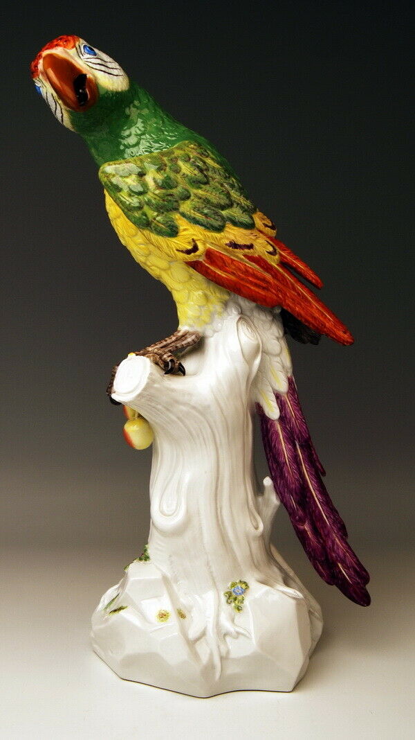邁森 MEISSEN マイセン TIER FIGUR PAPAGEI BAUM KIRSCHEN PARROT KÄNDLER NR:77234 H:43 CM