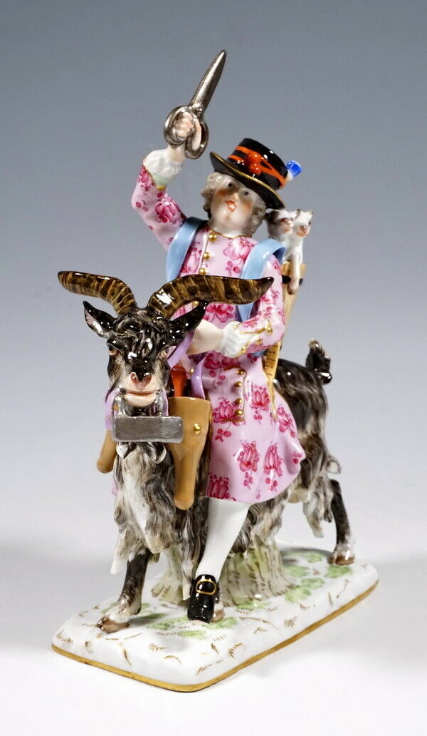 MEISSEN マイセン FIGUR SCHNEIDER ZIEGENBOCK TAILOR BILLY GOAT KÄNDLER NR:171 UM 1850