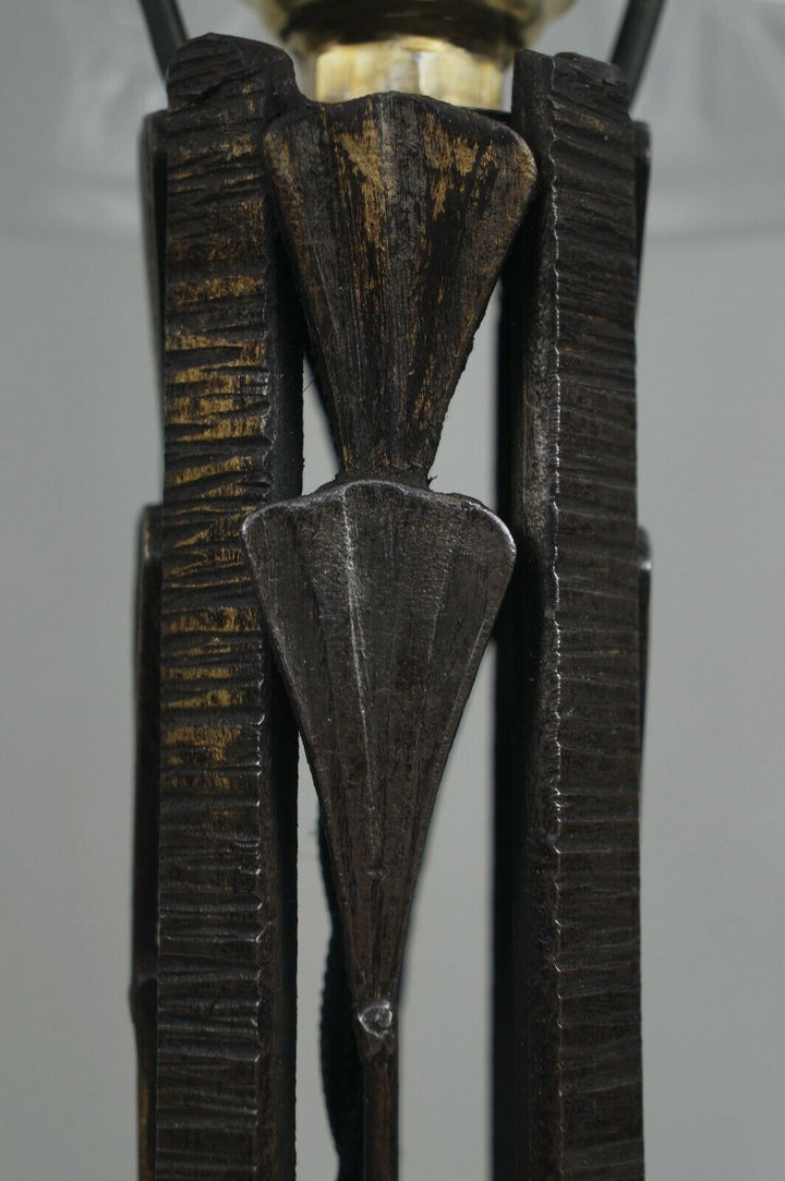 Hubens：フランス1930年代アールデコ調ランプ　錬鉄製（デュゲ作）