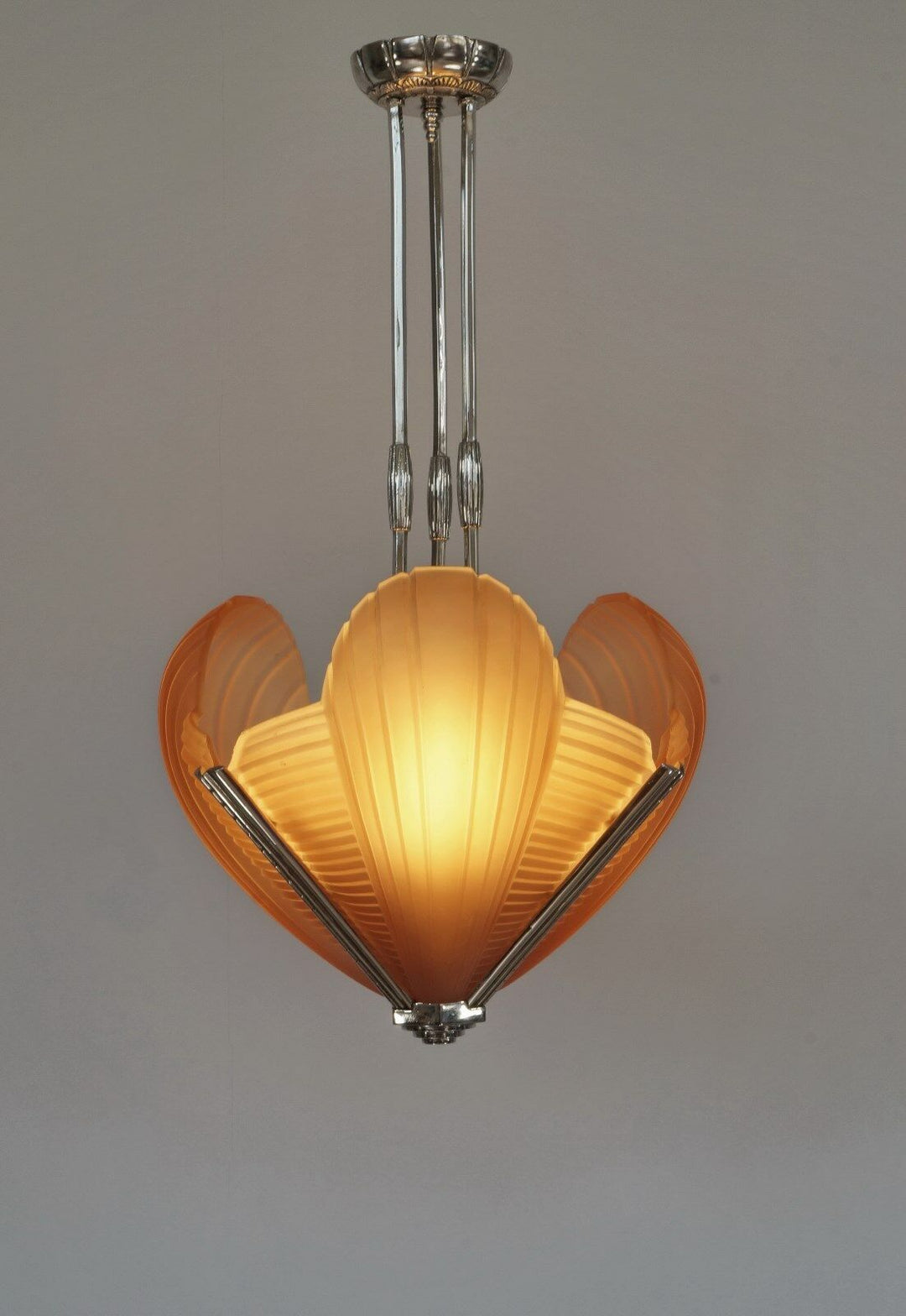 PETITOT : FRENCH 1930 ART DECO CHANDELIER cleopatra ................. muller era