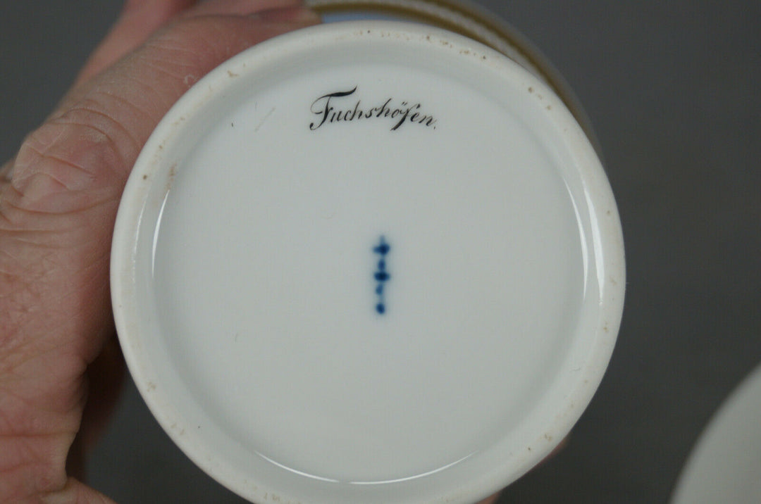 KPM Berlin Hand Painted Fuchshofen Scene & Gold Empire Form Cup C. 1820-1830s