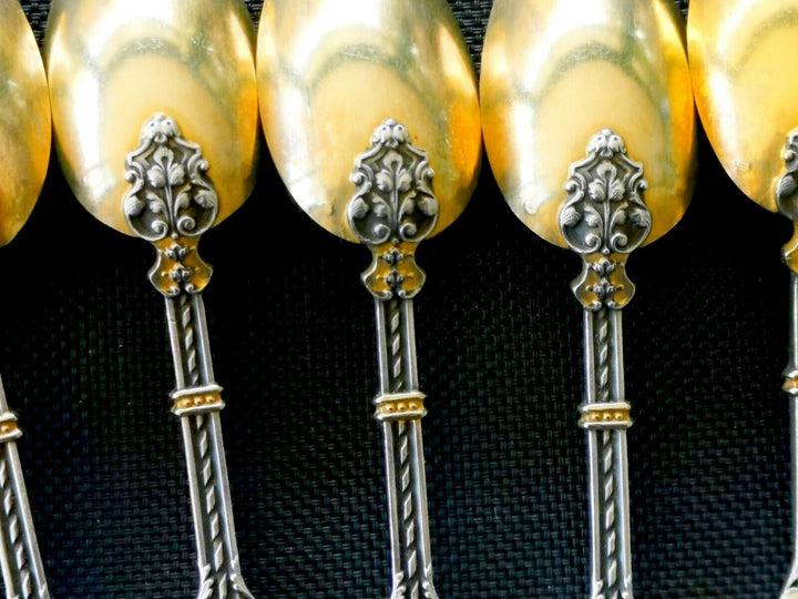 Puiforcat Solid Silver Vermeil Renaissance François 1er 12 Spoons The Desser