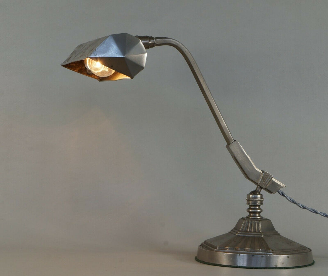 MONIX : French art deco piano lamp in nickeled bronze 1930 ... table lamp France