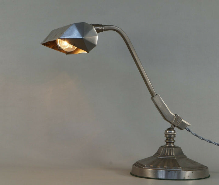 MONIX : French art deco piano lamp in nickeled bronze 1930 ... table lamp France