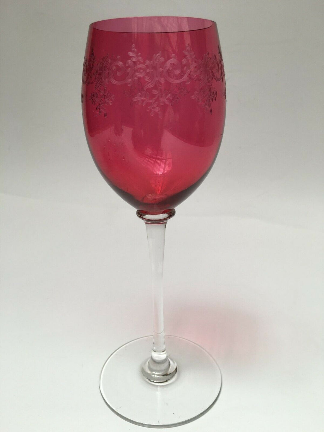 Wonderful French Baccarat SEVIGNE Set 8 RUBY WINE GOBLET.