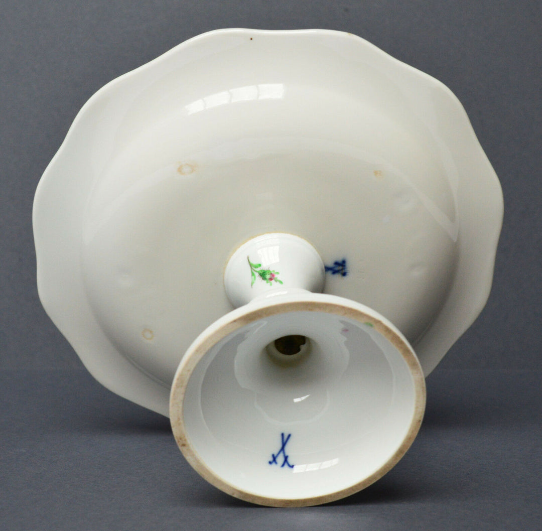 マイセン(Meissen)　脚付きコンポート　ピンクローズ　クナウフ期