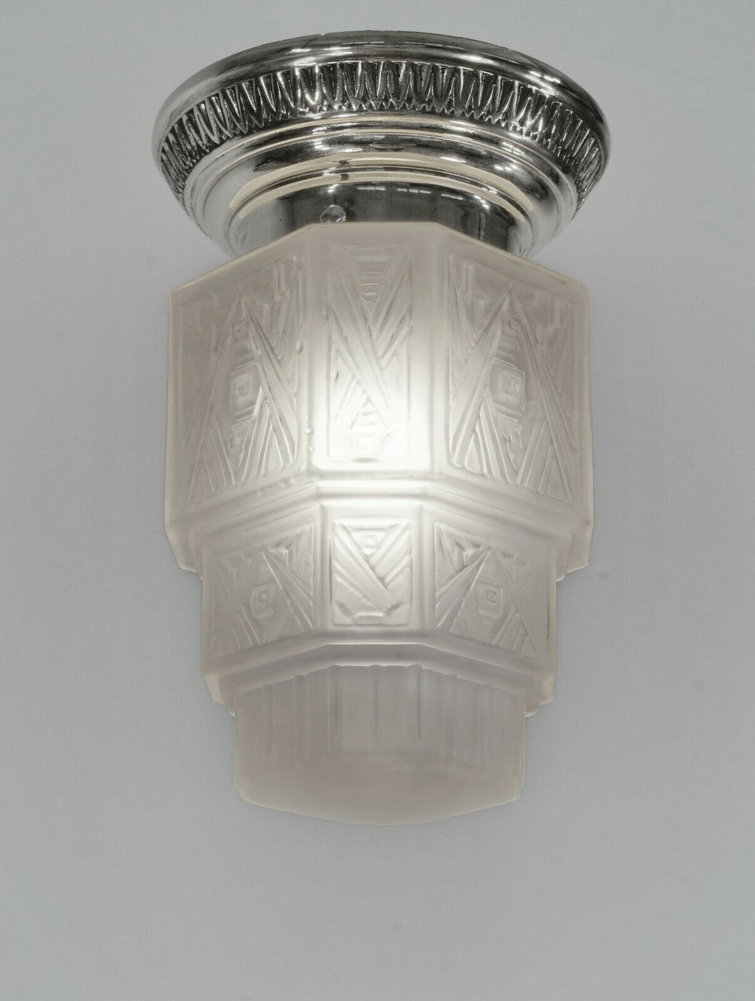 GEORGES LELEU : FRENCH 1930 ART DECO FLUSH MOUNT ...... chandelier lamp pendant