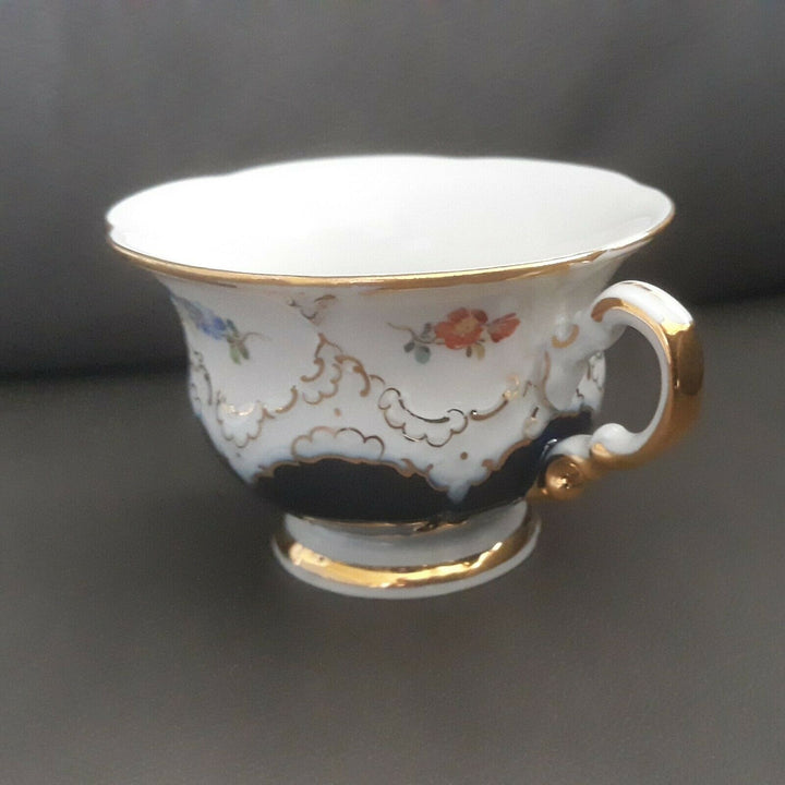 マイセン　モカセット　Bフォーム　コバルトブルー