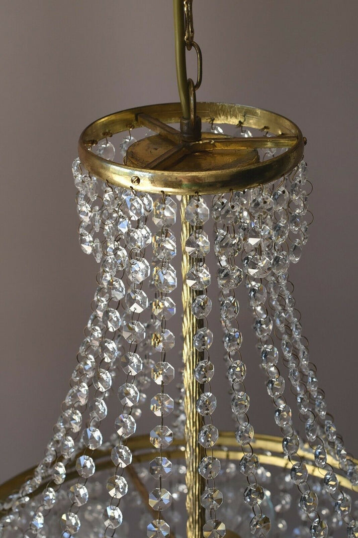 Matching Antique Style Vintage Crystal Chandeliers, Home Lighting, Lamp, Pendant