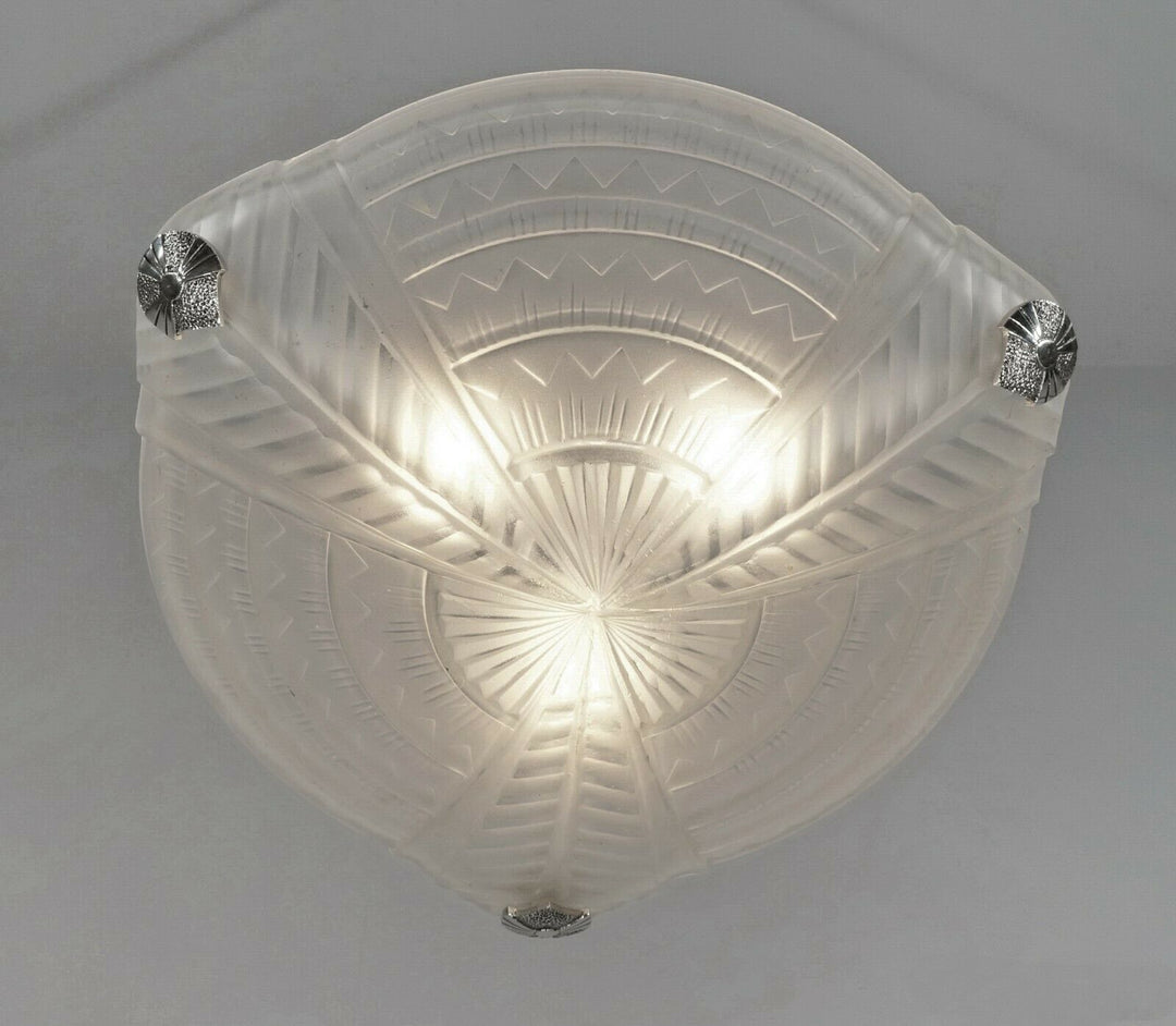 NOVERDY : FRENCH 1930 ART DECO PENDANT CHANDELIER ....... lamp muller era france