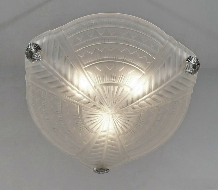 NOVERDY : FRENCH 1930 ART DECO PENDANT CHANDELIER ....... lamp muller era france