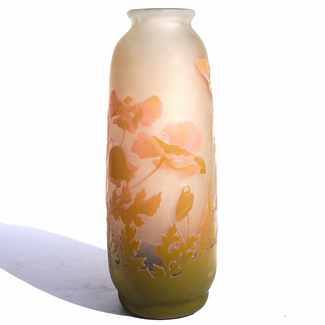 Emile Galle Art Nouveau Cameo Floral Vase