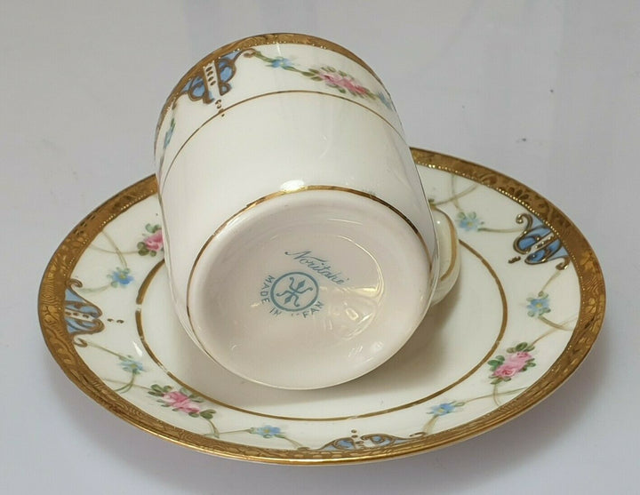 A Wonderful Rare Taisho Period Noritake Art Nouveau Demitasse Cup & Saucer
