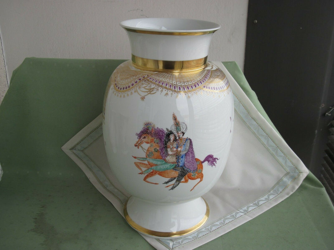 Schöne große Meissen Boden-Vase in Dekor 1001 Nacht