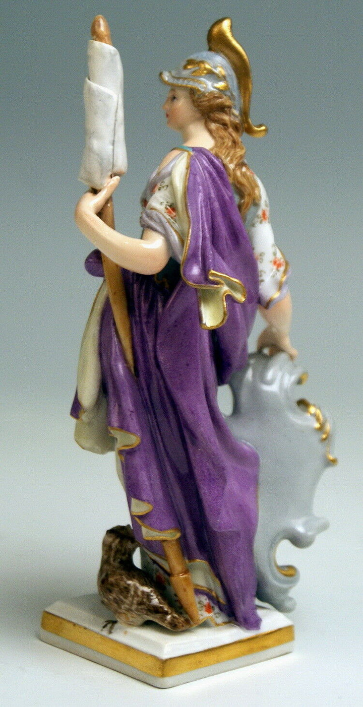 MEISSEN FIGUR ANTIKE GÖTTIN MINERVA ALLEGORIE DES KRIEGES KÄNDLER NR:C53 UM 1840