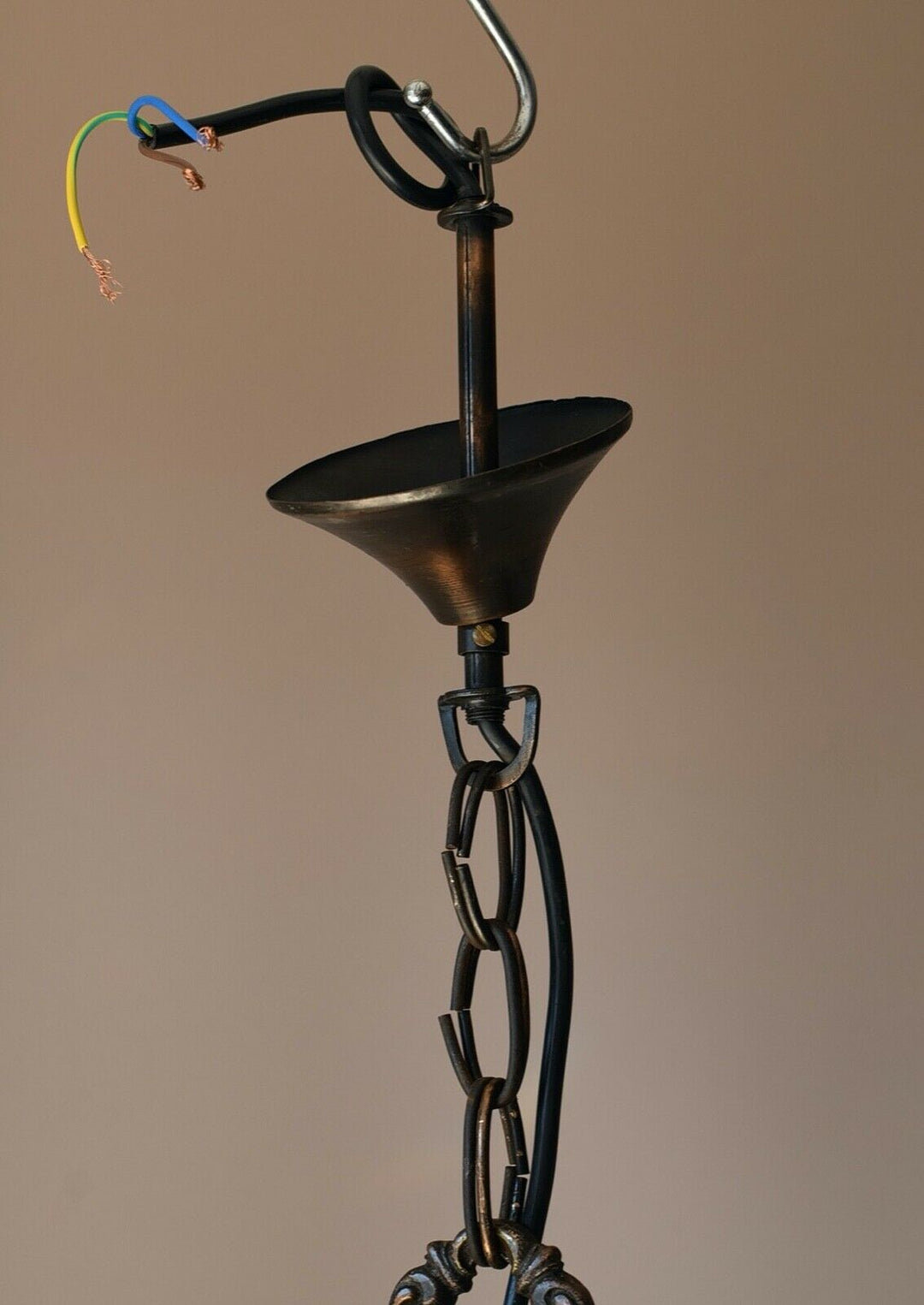 Antique/ Vintage Brass Chandelier, Ceiling lighting Wedding Bridal Pendant Lamp