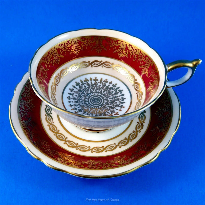 パラゴン　ディープレッドとゴージャスピンクゴールド　カップ&ソーサー