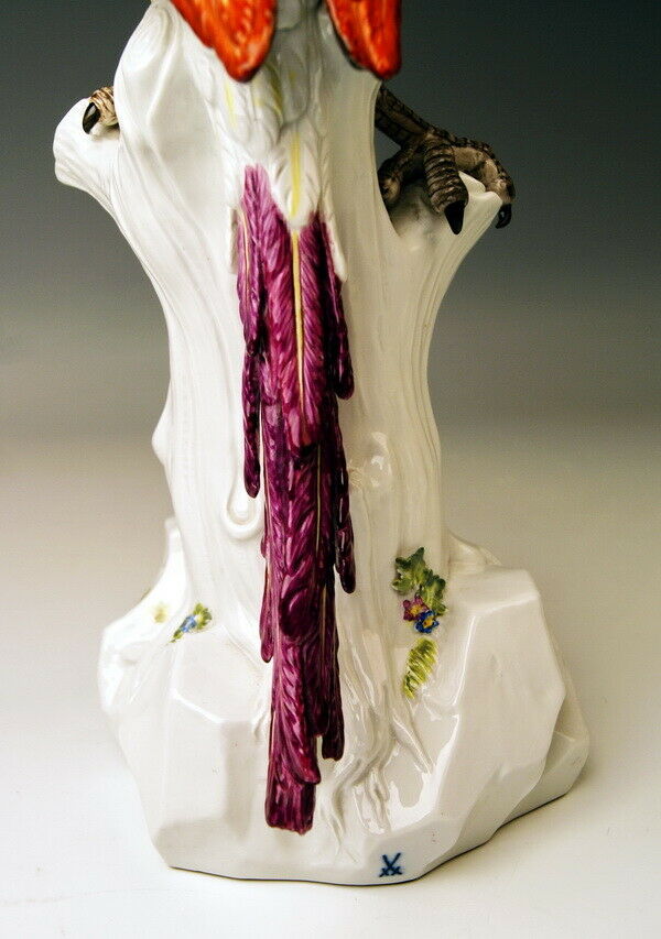 邁森 MEISSEN マイセン TIER FIGUR PAPAGEI BAUM KIRSCHEN PARROT KÄNDLER NR:77234 H:43 CM