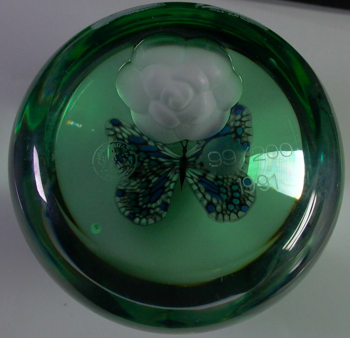 orig. BACCARAT Paperweight presse-papiers BUTTERFLY - limit. 99/200 - Zertifikat