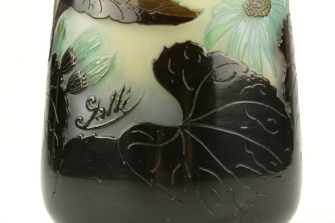 エミールガレ(Galle) 水色の花の花瓶 アールヌーボー時代