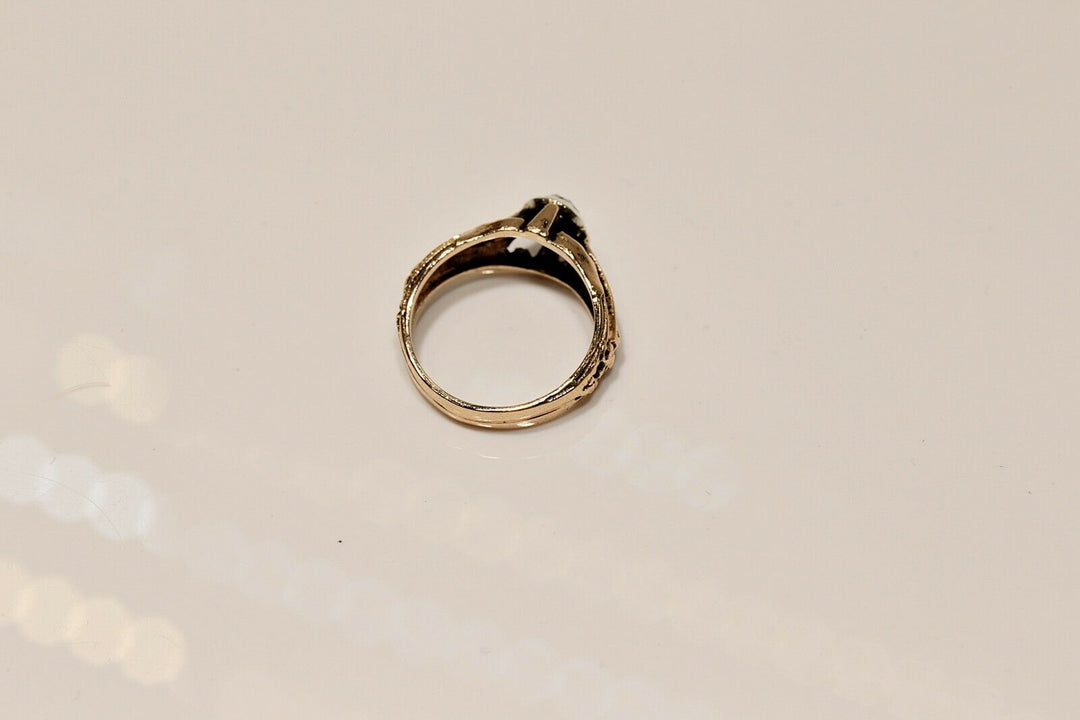 アンティーク ヴィクトリアン 14K ナチュラルローズカットダイヤモンドとダイヤモンドのリング