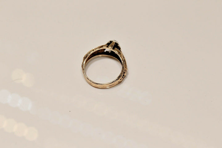 アンティーク ヴィクトリアン 14K ナチュラルローズカットダイヤモンドとダイヤモンドのリング