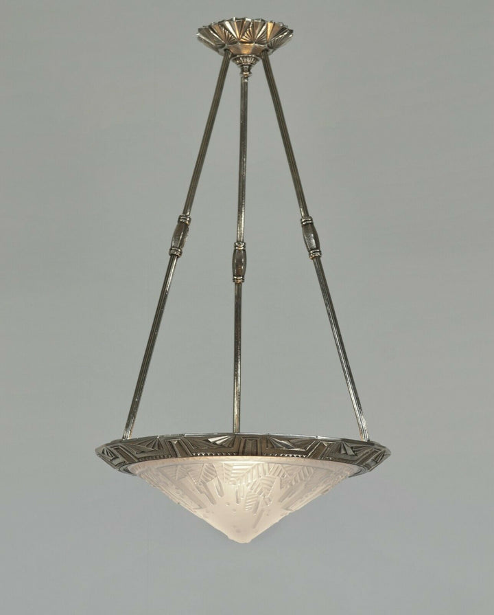MAYNADIER & MULLER : FRENCH 1930 ART DECO CHANDELIER lamp pendant degué era