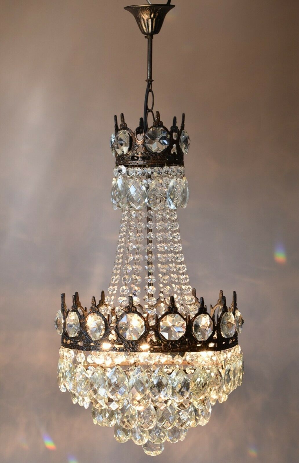 Empire Antique Style Vintage Crystal Chandelier, Ceiling lighting Pendant Lamp