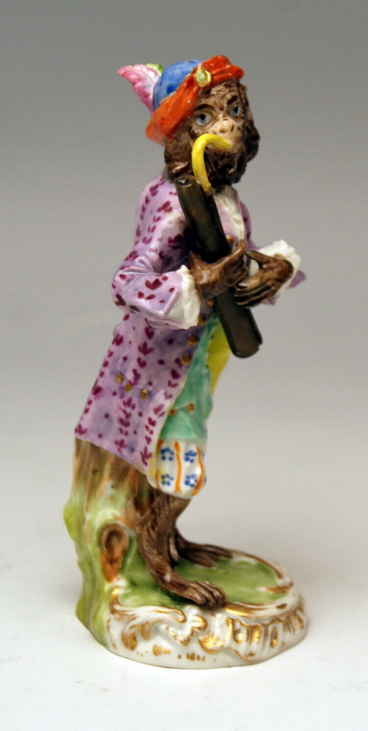 邁森 MEISSEN マイセン FIGUR AFFENKAPELLE FAGOTTIST MONKEY ORCHESTRA NR: 18 UM 1840