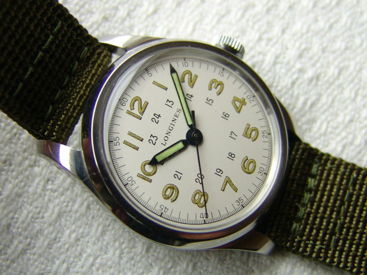 第二次世界大戦期　34mm ロンジン　パイロット　ミリタリーウォッチ　腕時計　1942-1951