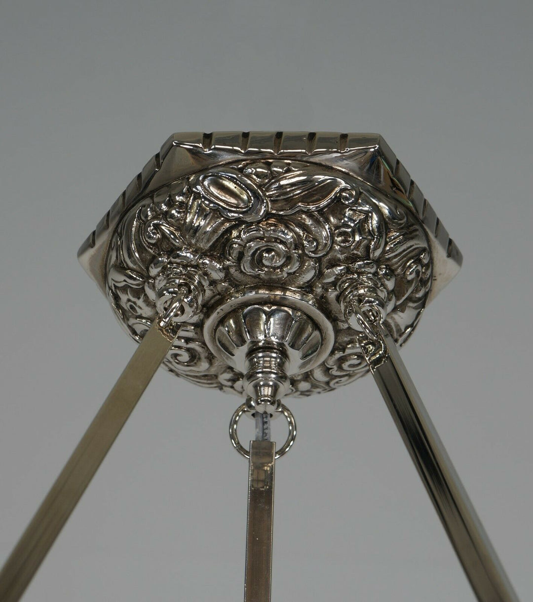 MULLER FRERES : FRENCH 1930 ART DECO PENDANT CHANDELIER . lamp France degue era