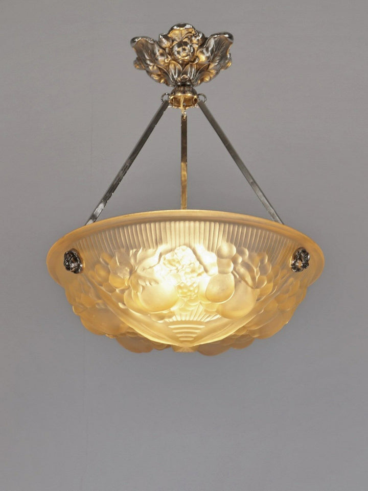 ミューラー兄弟　作：1930フランスアールデコ調シャンデリアランプ