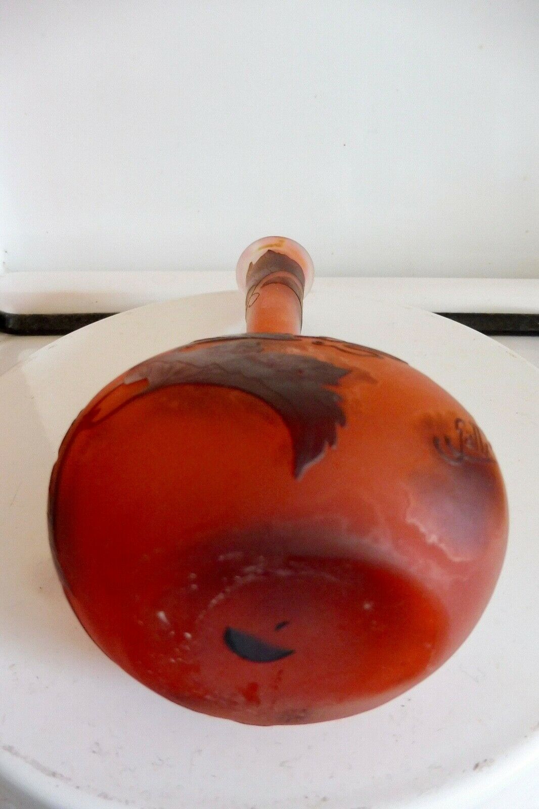 エミールガレ(GALLE)　一輪挿し　葡萄のバンジョー型花瓶　1900年代