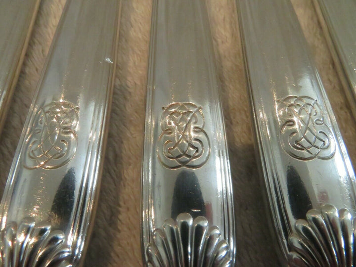 Gorgeous french 950 silver 11 dessert luncheon knives Puiforcat shells