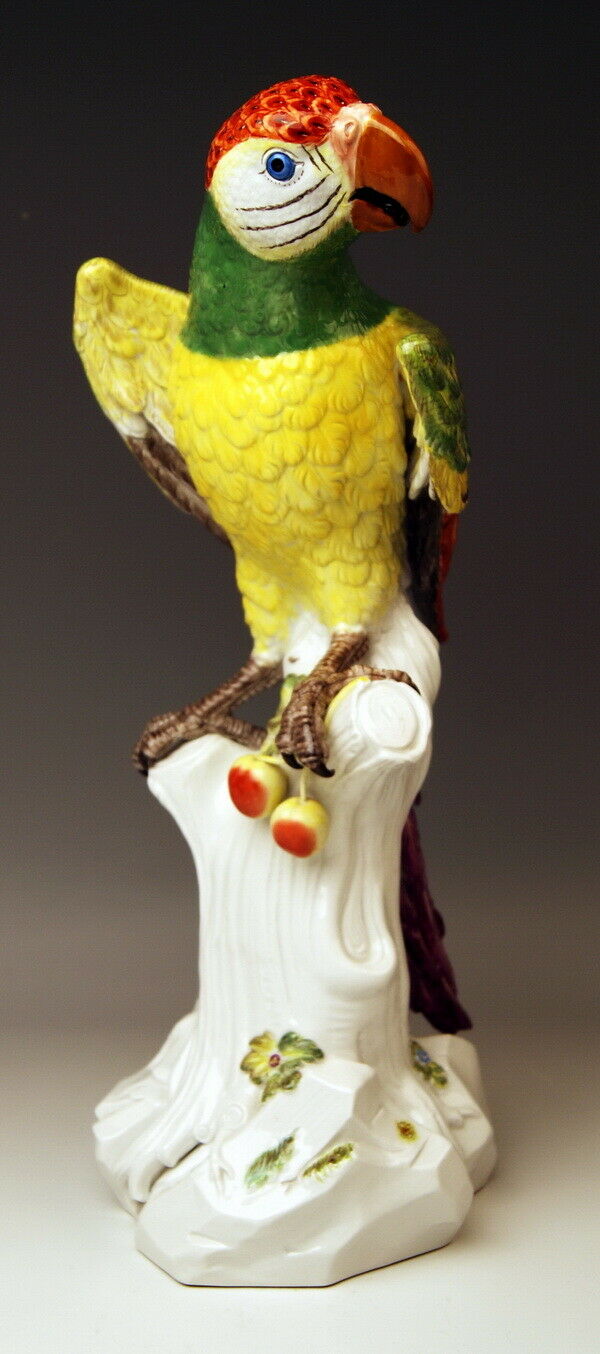 邁森 MEISSEN マイセン TIER FIGUR PAPAGEI BAUM KIRSCHEN PARROT KÄNDLER NR:77234 H:43 CM