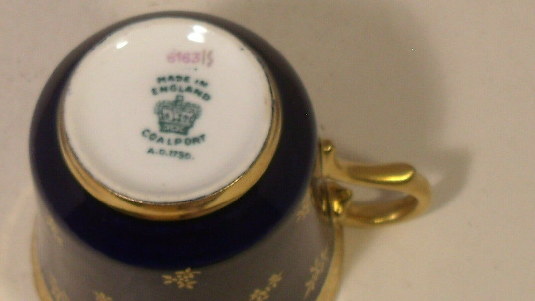 Stunning Coalport Cobalt Blue And Gilded Cabinet Cup And Saucer