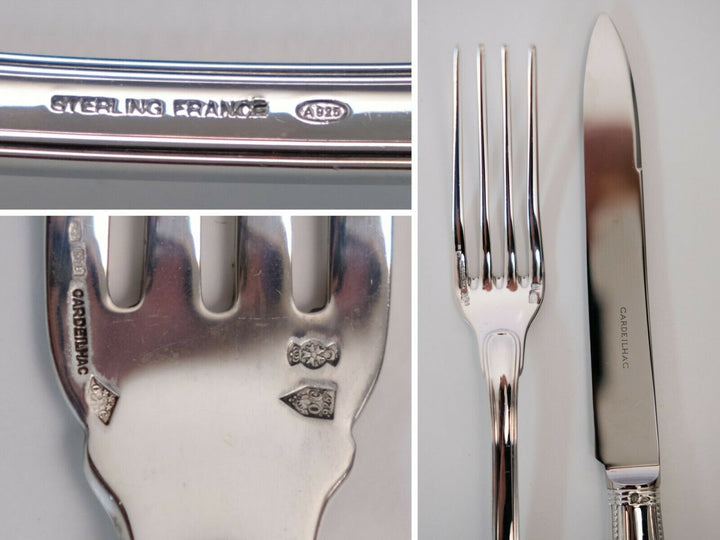 CHRISTOFLE CARDEILHAC French Sterling Silver Flatware In CHEST JOUBERT 138 PS