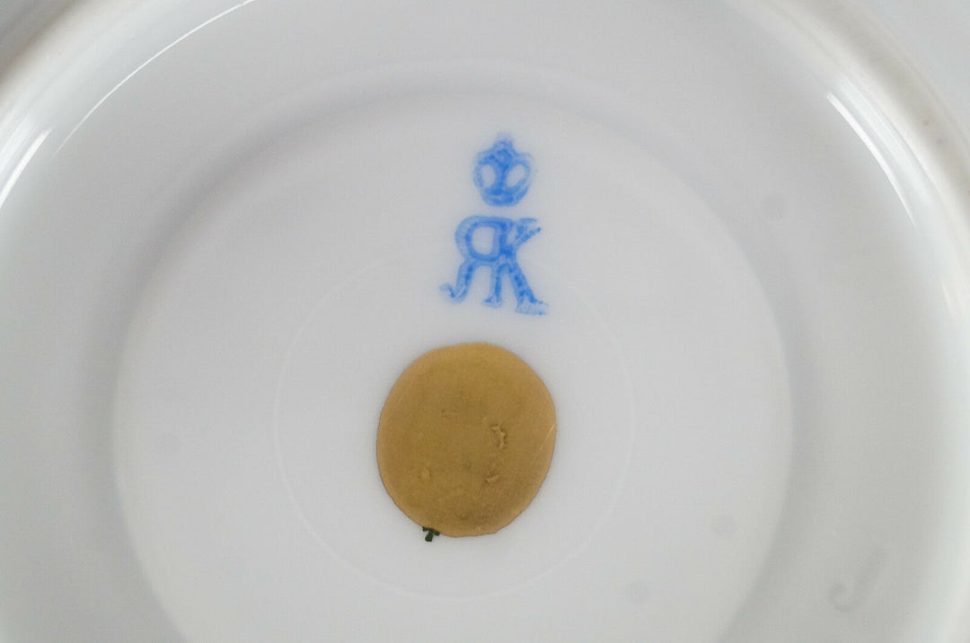 Richard Klemm Dresden Hand Painted Courting Couple Cobalt & Gold Demitasse Cup A
