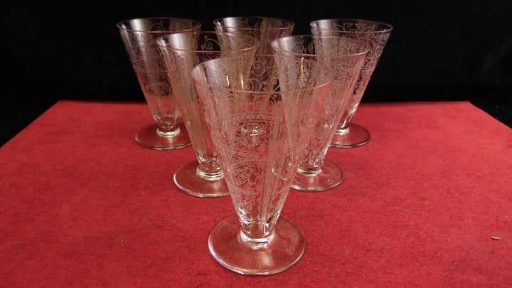 Service de 6 verres à vin en cristal de Baccarat modèle Lido, hauteur 10/10.2 cm