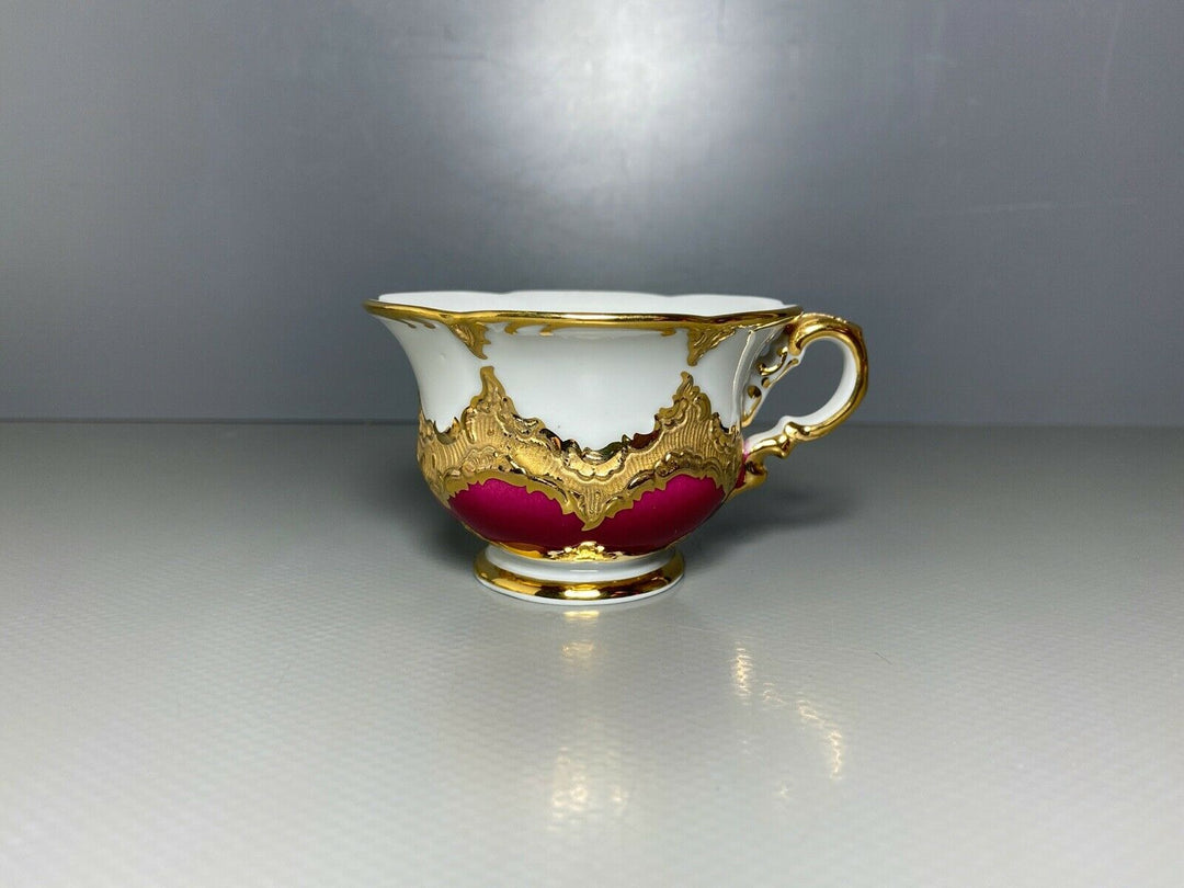 MEISSEN MOKKA GEDECK 2-TLG TASSE UT B-FORM WEINROT ROT BORDEAUX VIEL GOLD Nr.4